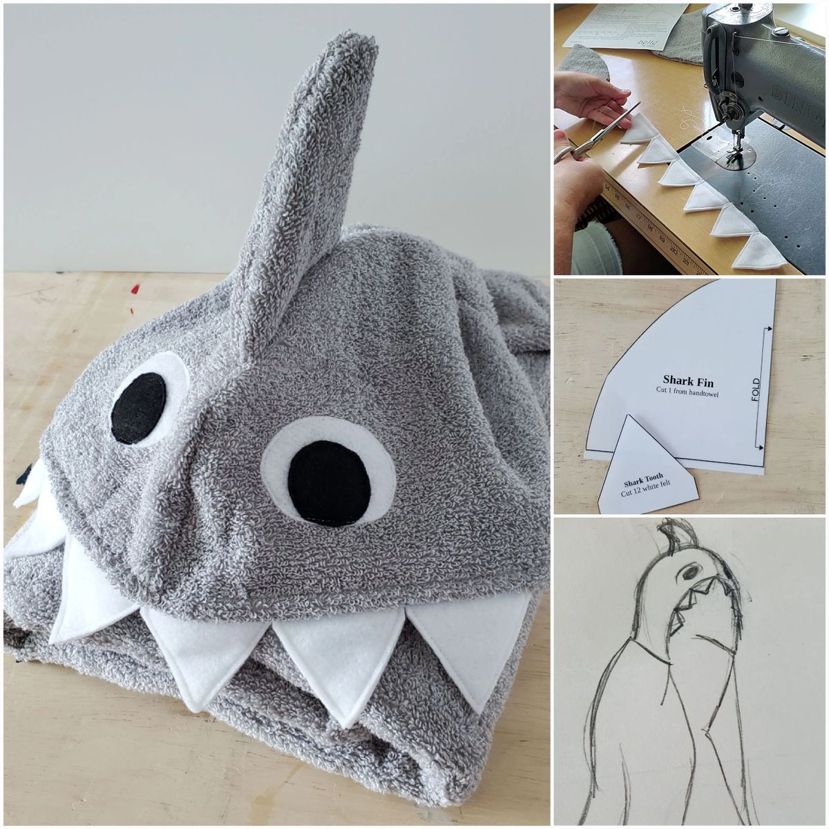Shark discount hooded towel